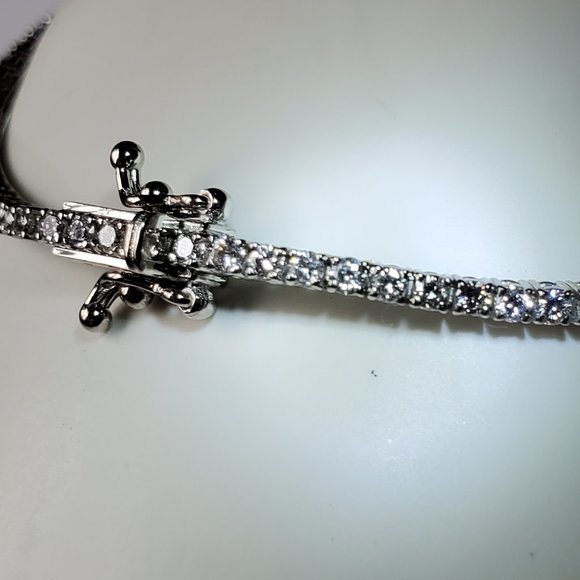 DIAMOND TENNIS BRACELET 14K WHITE GOLD - Picture 12 of 13